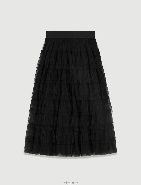 Maje falda midi de tul ropa negro mujer 2J08B103