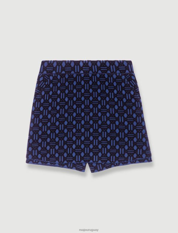 Maje falda-pantalón de jacquard de terciopelo ropa azul negro mujer 2J08B428