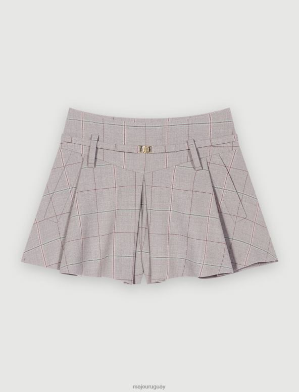 Maje mini shorts a cuadros ropa gris mujer 2J08B346