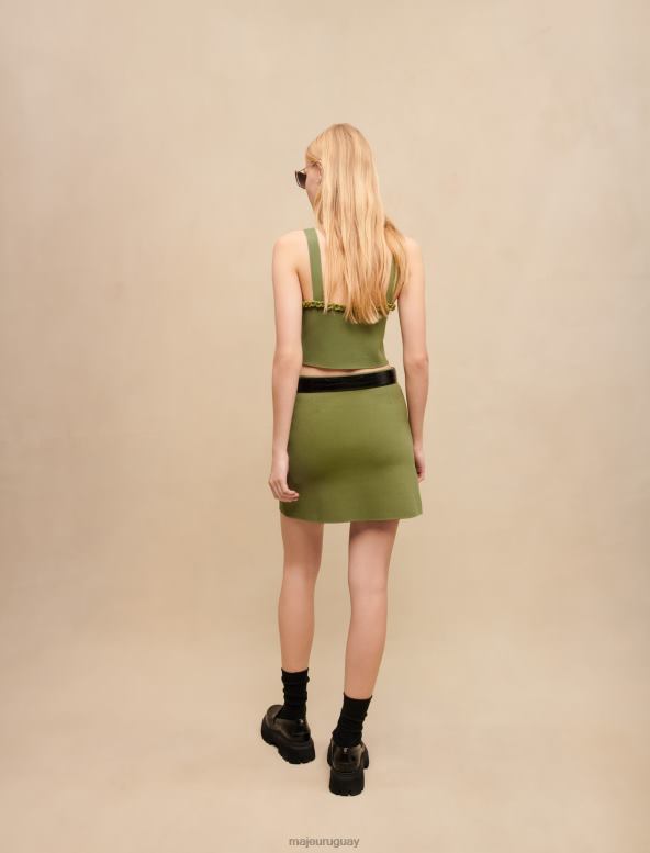 Maje minifalda con bolsillos ropa caqui mujer 2J08B281