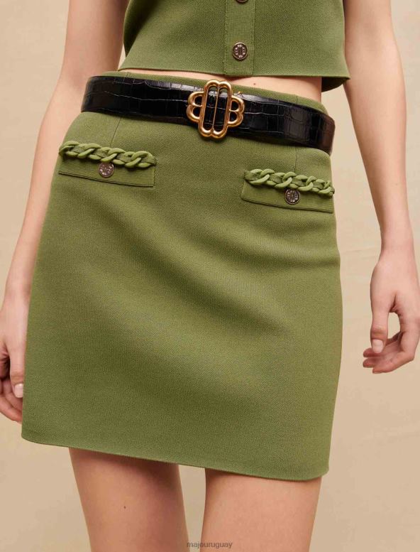 Maje minifalda con bolsillos ropa caqui mujer 2J08B281