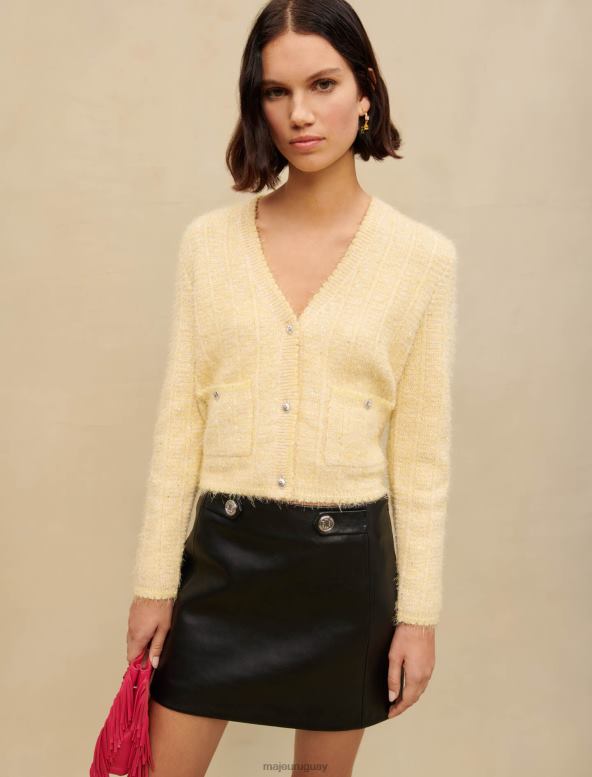 Maje minifalda de cuero ropa negro mujer 2J08B284