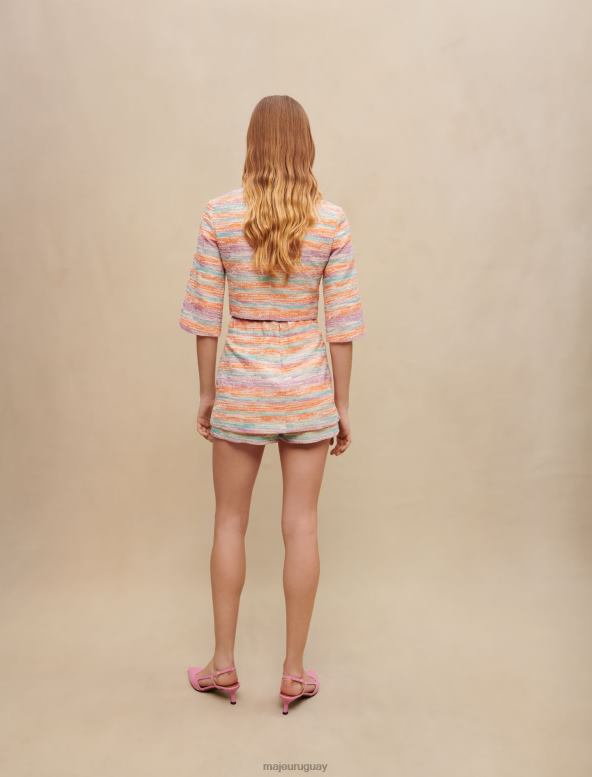 Maje minifalda de tweed ropa naranja mujer 2J08B203