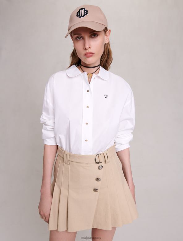Maje minifalda plisada ropa beige mujer 2J08B49