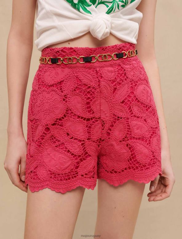 Maje pantalones cortos con bordado calado ropa fucsia mujer 2J08B202
