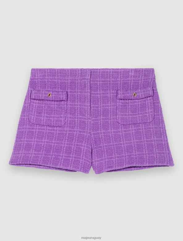 Maje pantalones cortos de tweed ropa púrpura mujer 2J08B283