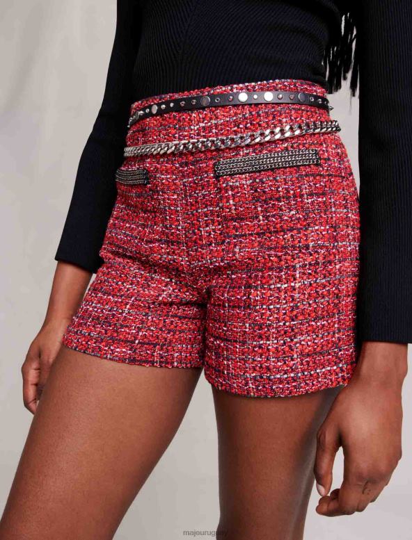 Maje pantalones cortos de tweed ropa rojo mujer 2J08B33