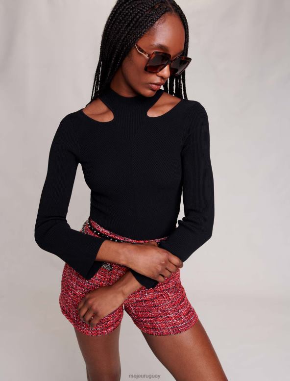 Maje pantalones cortos de tweed ropa rojo mujer 2J08B33