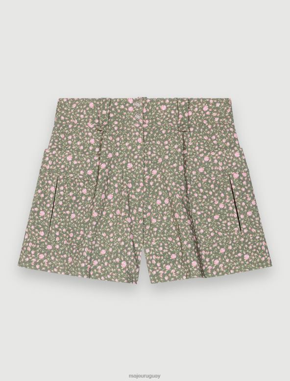 Maje shorts con estampado de capullos de rosa ropa botón de rosas mujer 2J08B280