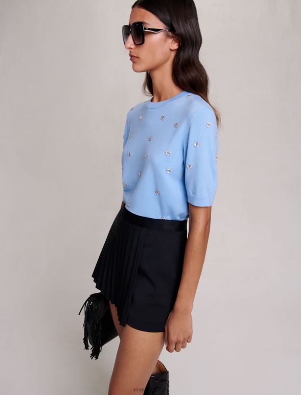 Maje shorts rectos con pliegues ropa negro mujer 2J08B64