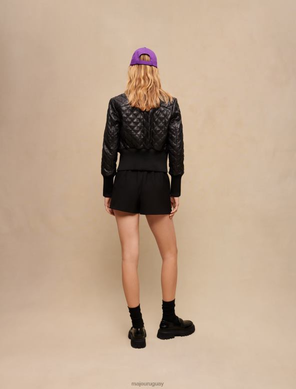 Maje shorts trompe l'oeil con detalles ropa negro mujer 2J08B102
