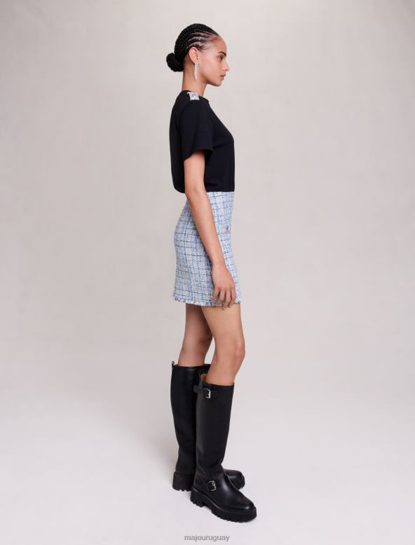 Maje vestido de tweed ropa azul claro mujer 2J08B94