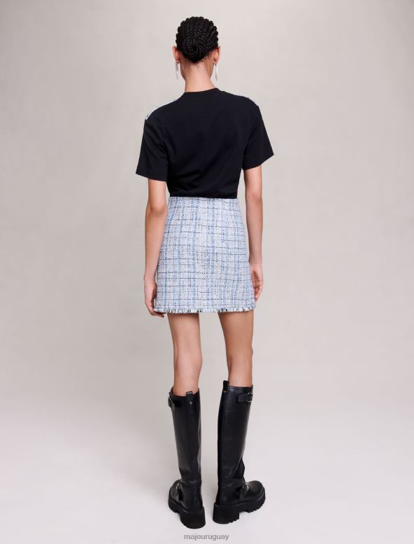 Maje vestido de tweed ropa azul claro mujer 2J08B94