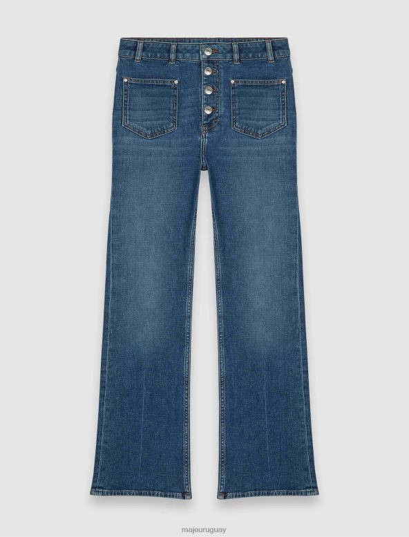 Maje jeans de mezclilla con bolsillos ropa azul mujer 2J08B100