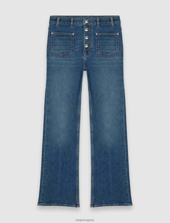 Maje jeans de mezclilla con bolsillos ropa azul mujer 2J08B100