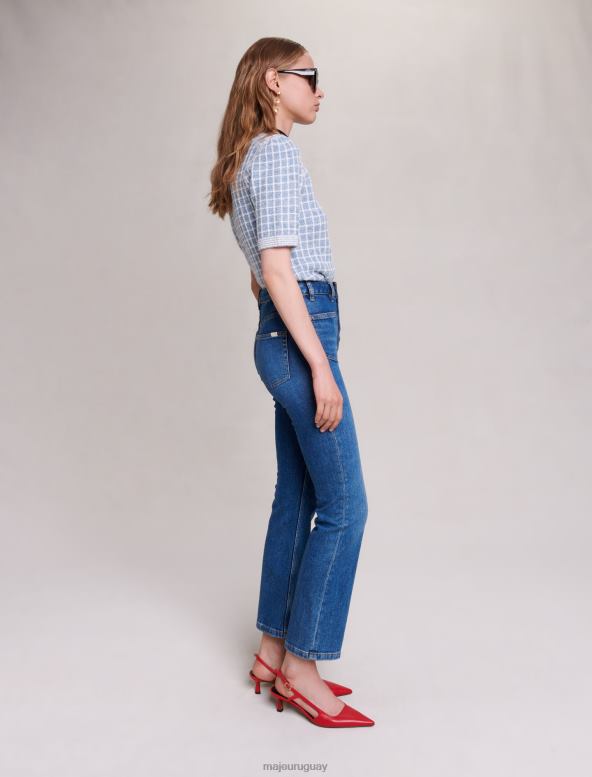 Maje vaqueros con dos bolsillos y ligero vuelo ropa azul mujer 2J08B123