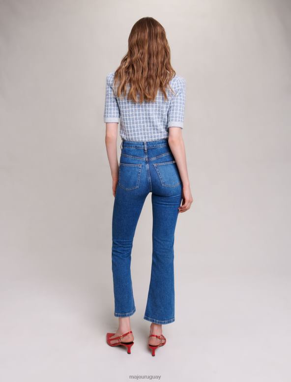 Maje vaqueros con dos bolsillos y ligero vuelo ropa azul mujer 2J08B123
