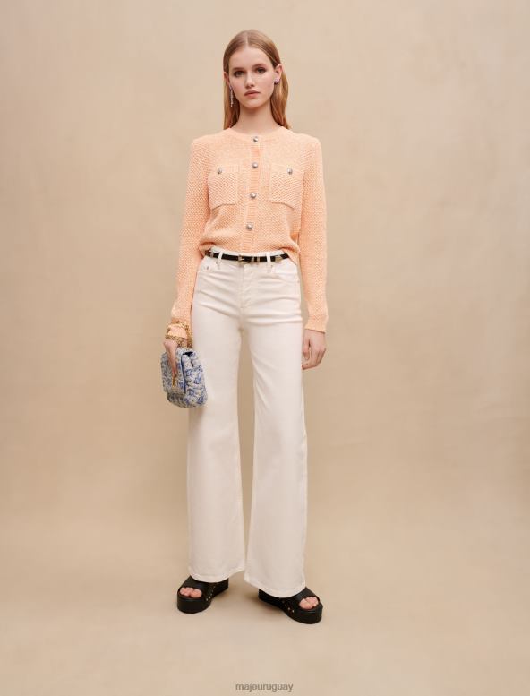 Maje cárdigan de punto con lentejuelas ropa naranja mujer 2J08B207