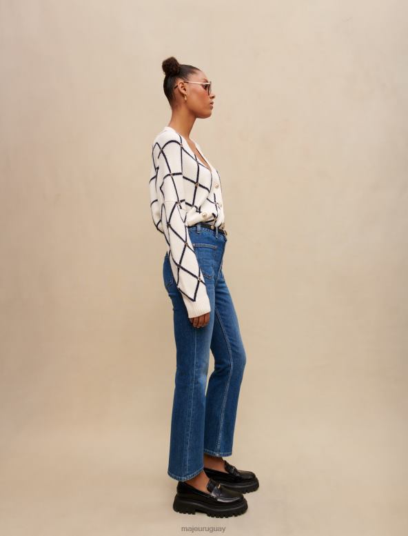 Maje cárdigan de punto con motivo de rombos ropa crudo mujer 2J08B105