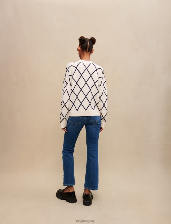 Maje cárdigan de punto con motivo de rombos ropa crudo mujer 2J08B105