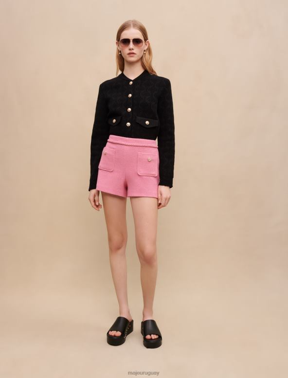 Maje cárdigan de punto con motivos brillantes ropa negro mujer 2J08B132
