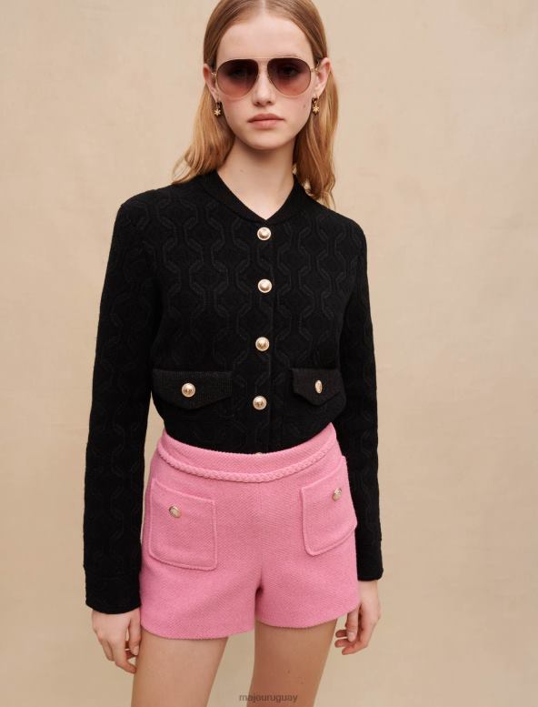 Maje cárdigan de punto con motivos brillantes ropa negro mujer 2J08B132