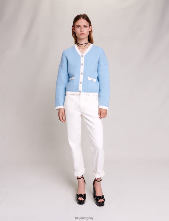 Maje cárdigan de punto ropa azul claro mujer 2J08B57