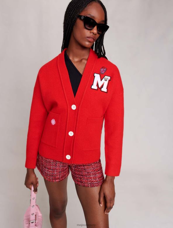 Maje cárdigan de punto ropa cachorro rojo mujer 2J08B18