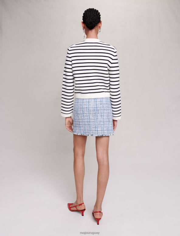 Maje cárdigan tejido a rayas ropa azul marino/crudo mujer 2J08B81