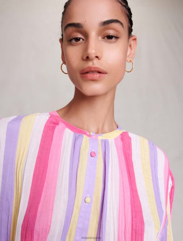 Maje blusa a rayas de gran tamaño ropa multicolor mujer 2J08B191