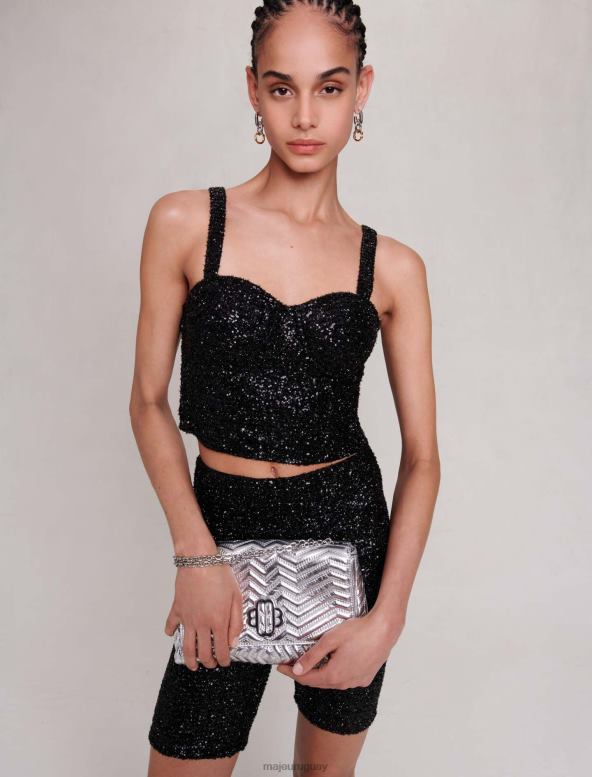 Maje bustier brillante ropa negro mujer 2J08B50