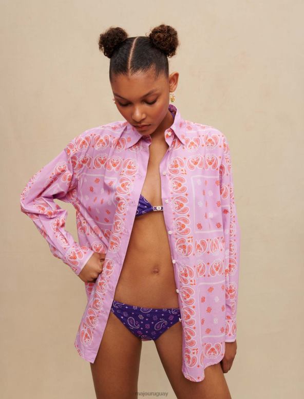 Maje camisa con estampado de cachemira ropa pañuelo rosa mujer 2J08B151