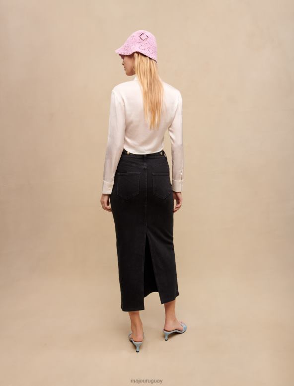 Maje camisa corta satinada ropa crudo mujer 2J08B446