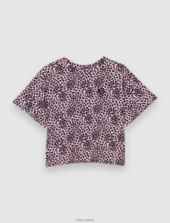 Maje camiseta con estampado de leopardo ropa leopardo rosa claro mujer 2J08B385