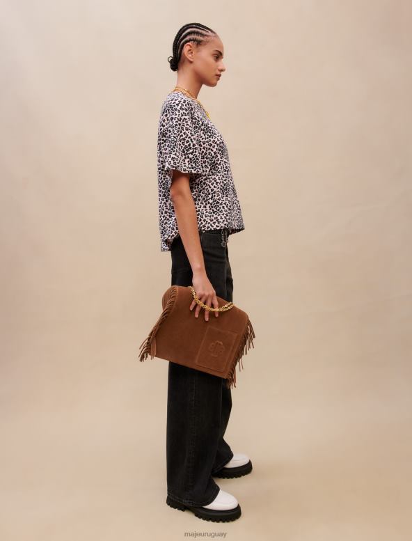 Maje camiseta con estampado de leopardo ropa leopardo rosa claro mujer 2J08B385
