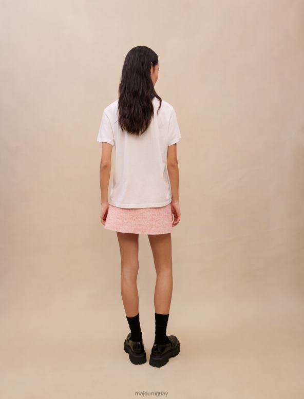 Maje camiseta con estampado de tréboles ropa crudo mujer 2J08B447