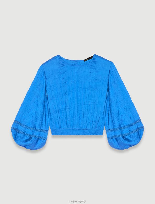 Maje tapa de raso ropa azul mujer 2J08B39