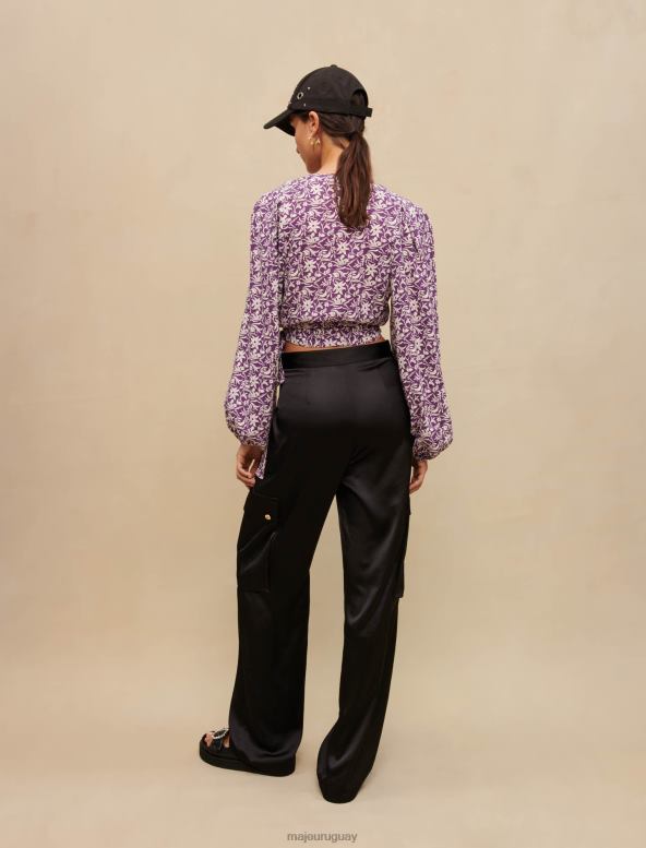 Maje top corto con lazo ropa de ensueño mujer 2J08B273