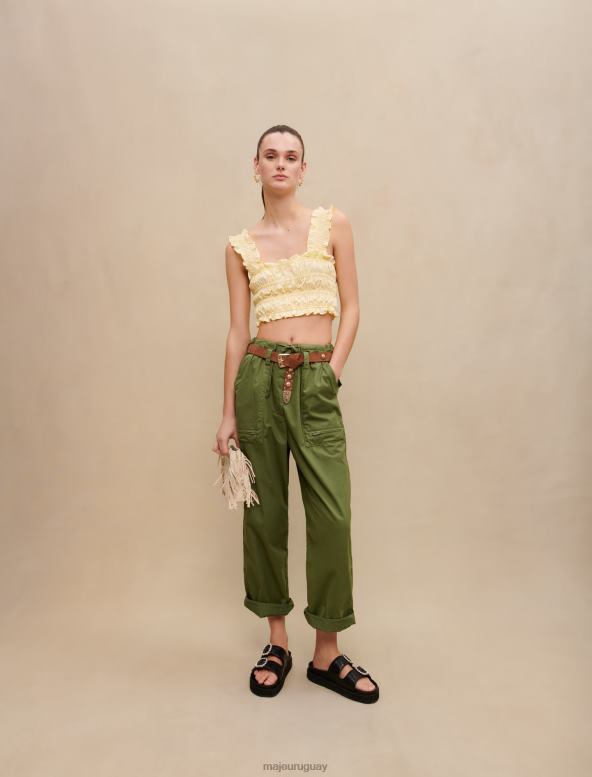 Maje top corto con volantes ropa amarillo mujer 2J08B162