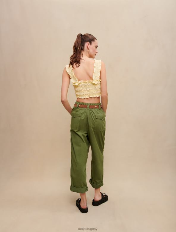 Maje top corto con volantes ropa amarillo mujer 2J08B162