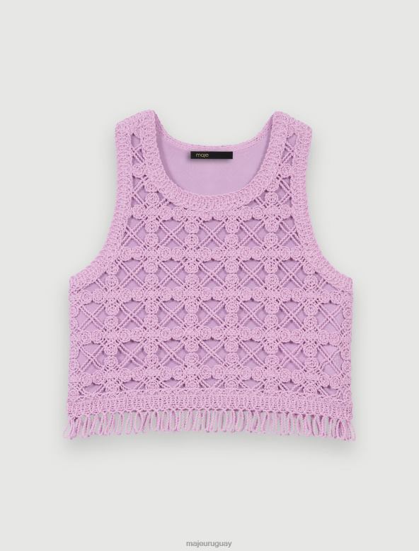 Maje top corto de crochet ropa violeta de parma mujer 2J08B230