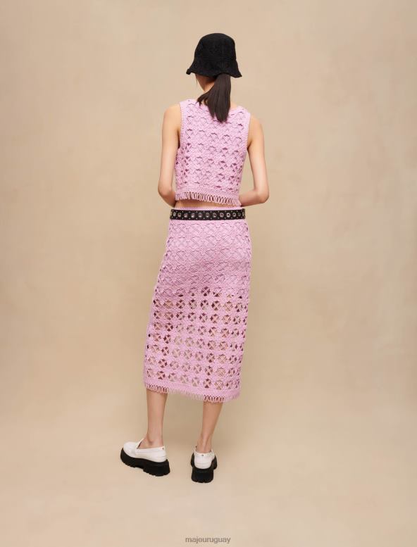 Maje top corto de crochet ropa violeta de parma mujer 2J08B230