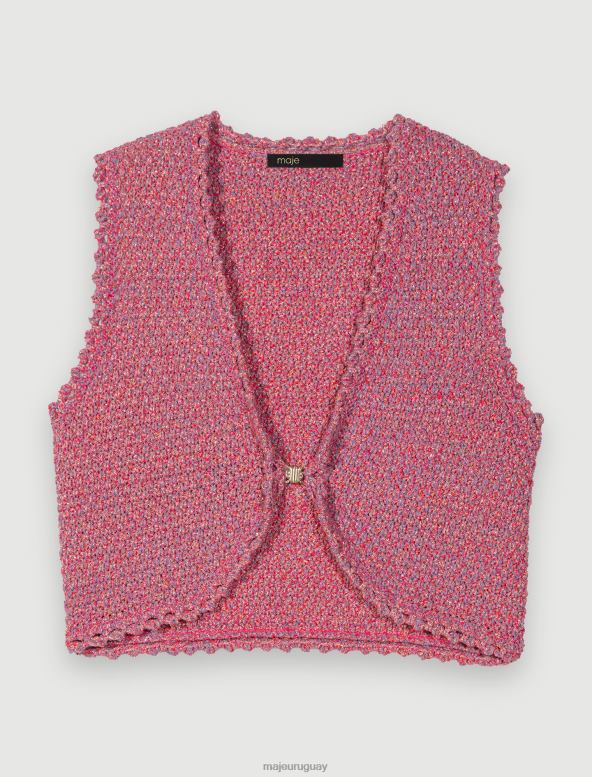 Maje top corto de tweed ropa rosa mujer 2J08B305