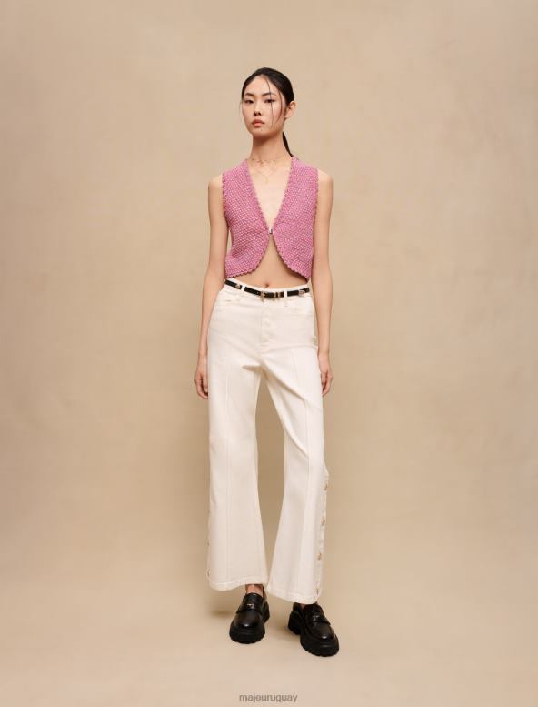 Maje top corto de tweed ropa rosa mujer 2J08B305
