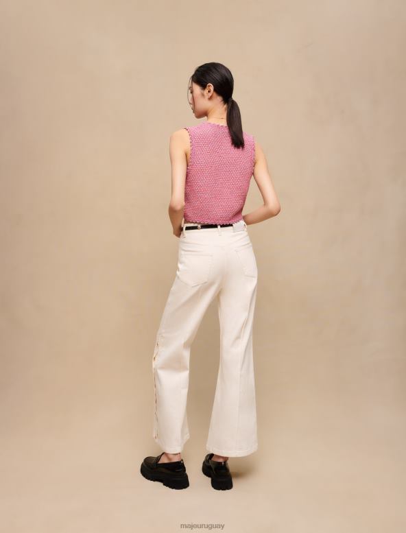 Maje top corto de tweed ropa rosa mujer 2J08B305