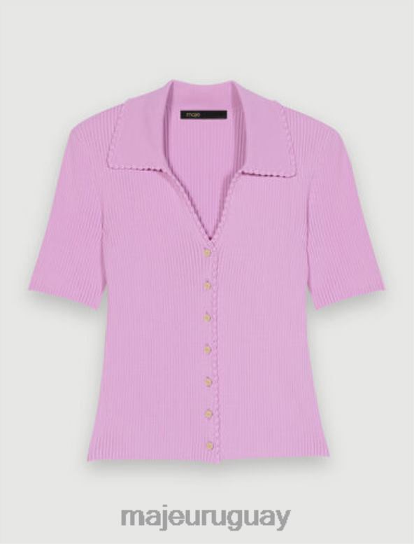 Maje top de punto con botones ropa violeta de parma mujer 2J08B311