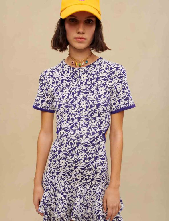 Maje minivestido floral con aberturas ropa de ensueño mujer 2J08B262
