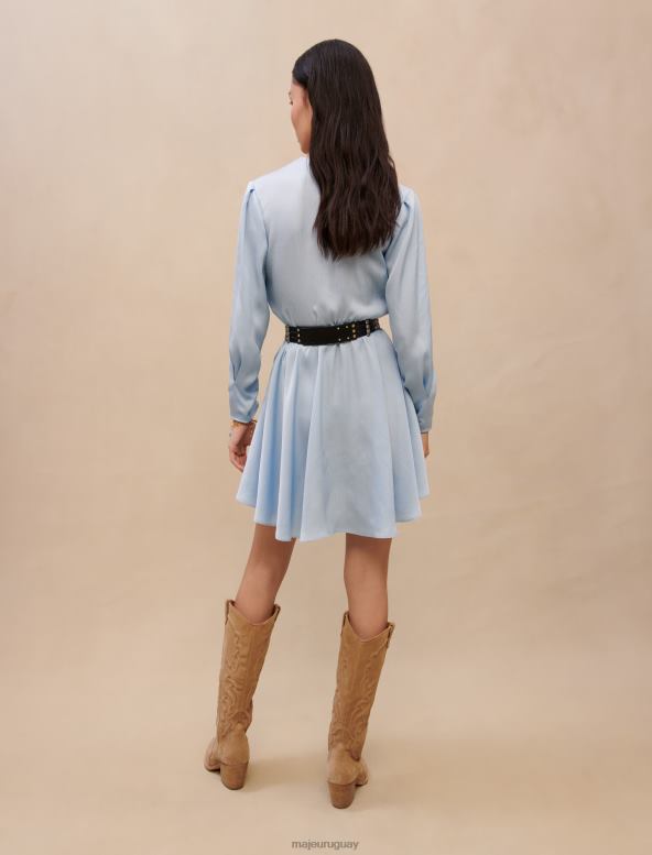 Maje vestido azul cielo ceñido ropa azul claro mujer 2J08B372