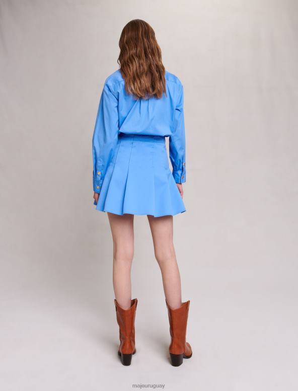 Maje vestido camisero corto ropa azul mujer 2J08B55