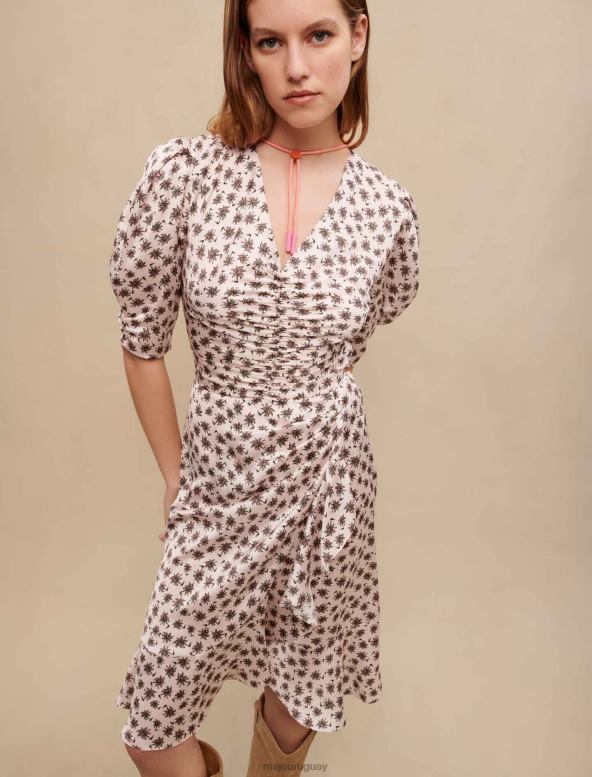 Maje vestido con estampado de palmeras ropa mini palmera rosa mujer 2J08B187